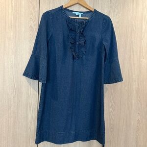 Draper James Chambray Ruffle Shift Dress